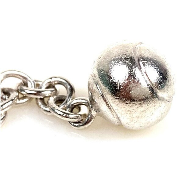 Tiffany & Co. Tennis Racquet Ball Pendant Top Charm Silver 925 Auth #2112 - Picture 7 of 7